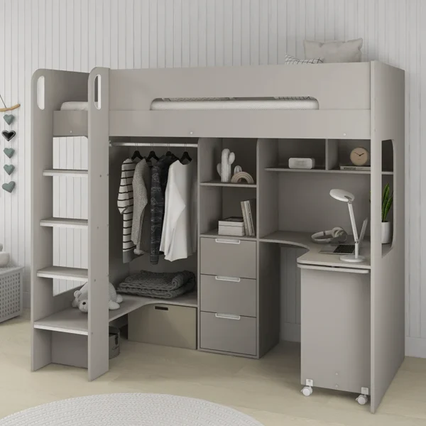 Terrie Loft Bed with Desk