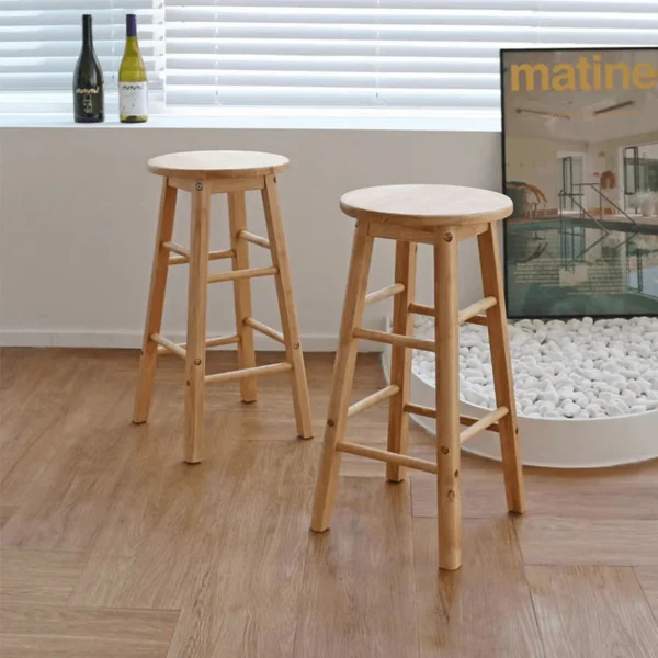 Yoona Round Wooden Bar Stool